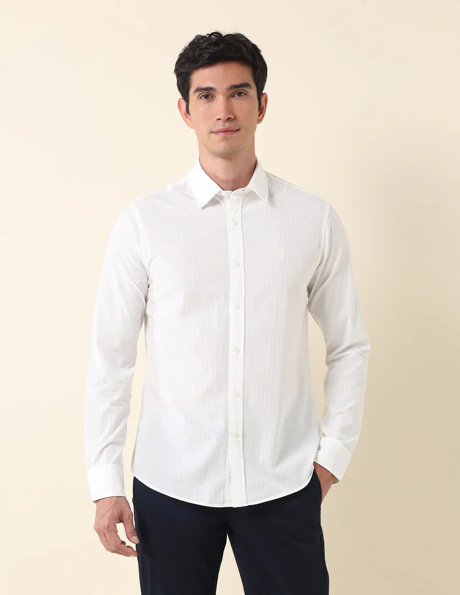 White Plain Cotton Tailored Fit Shirt