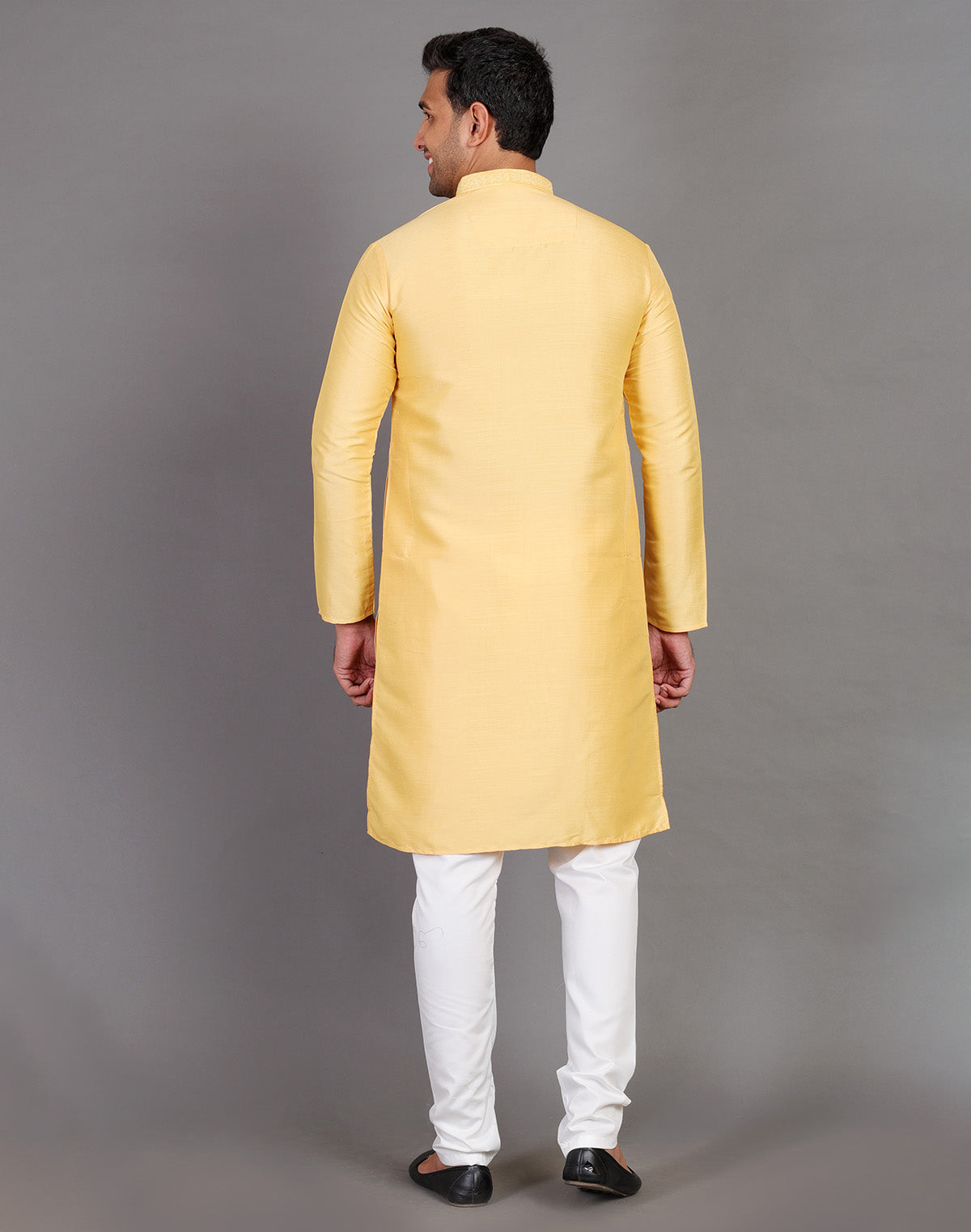 Simple Yellow Coloured Plain Soft Silk Kurta Pajama