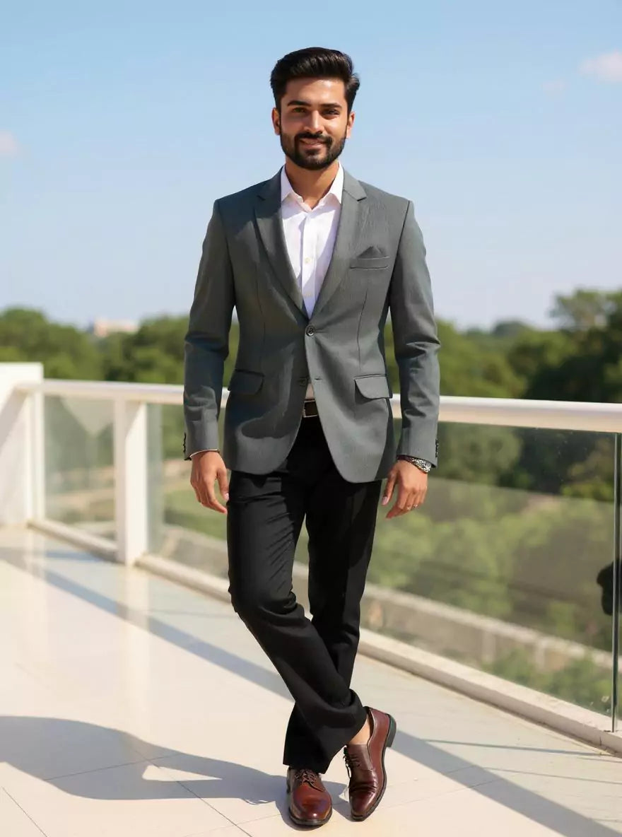 Stylish Green Imported Lycra Stretchable Giza Cotton Blazer