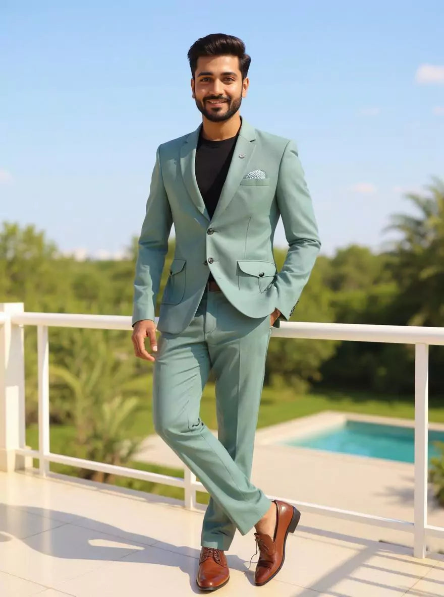 Pista Textured Imported Lycra Stretchable Giza Cotton Blazer