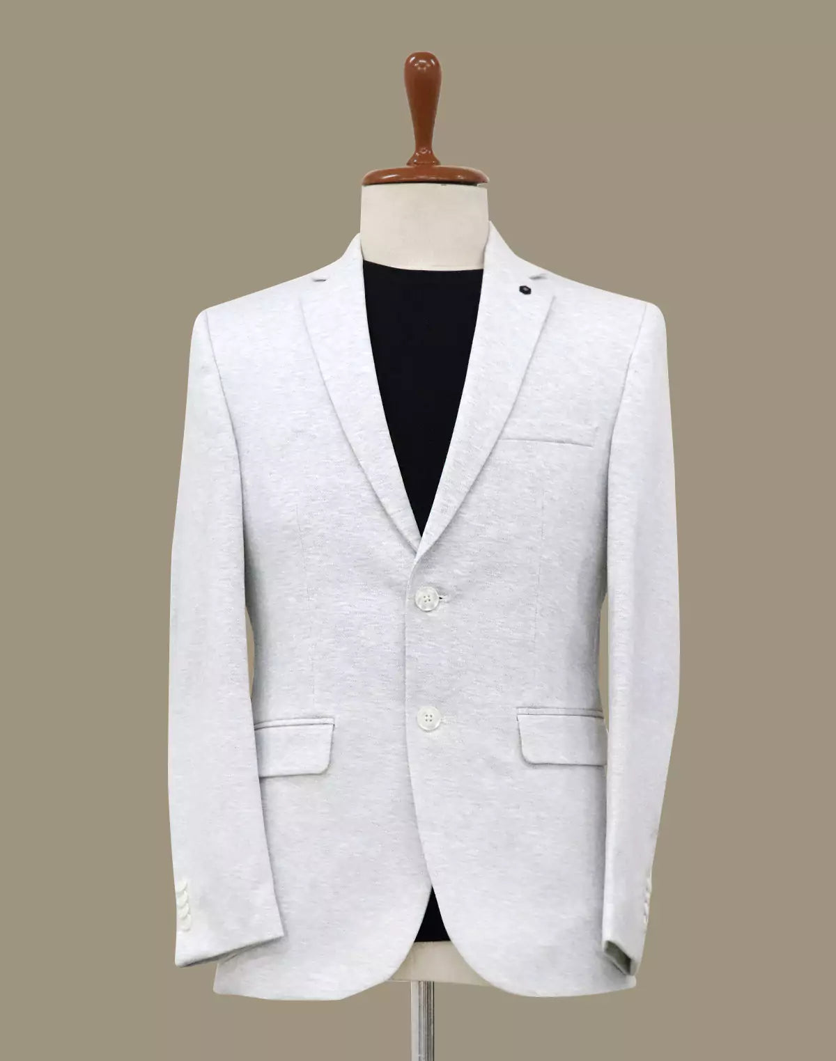 White Plain Cotton with Lycra Blazer