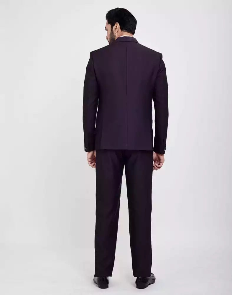 Dark Wine Stylish 5 Pc Tuxido Designer Suit