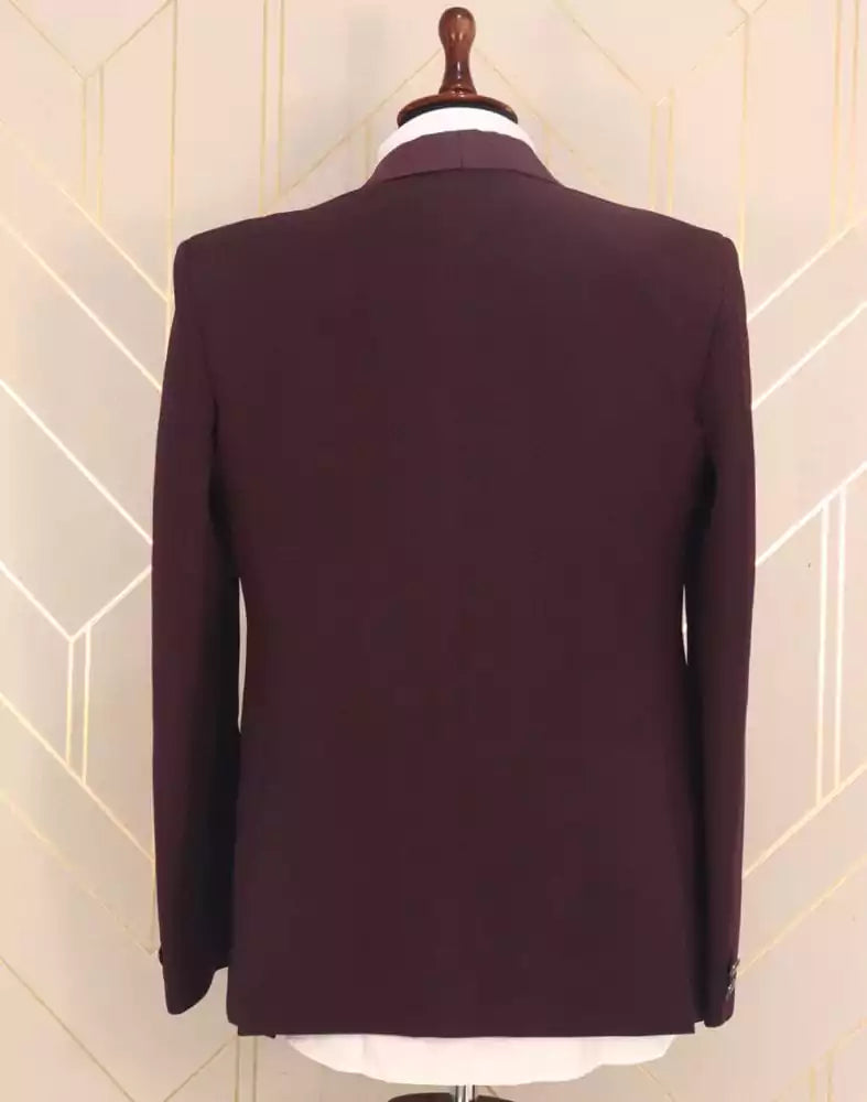 Designer Maroon Plain Polynosic Beads Suit Set