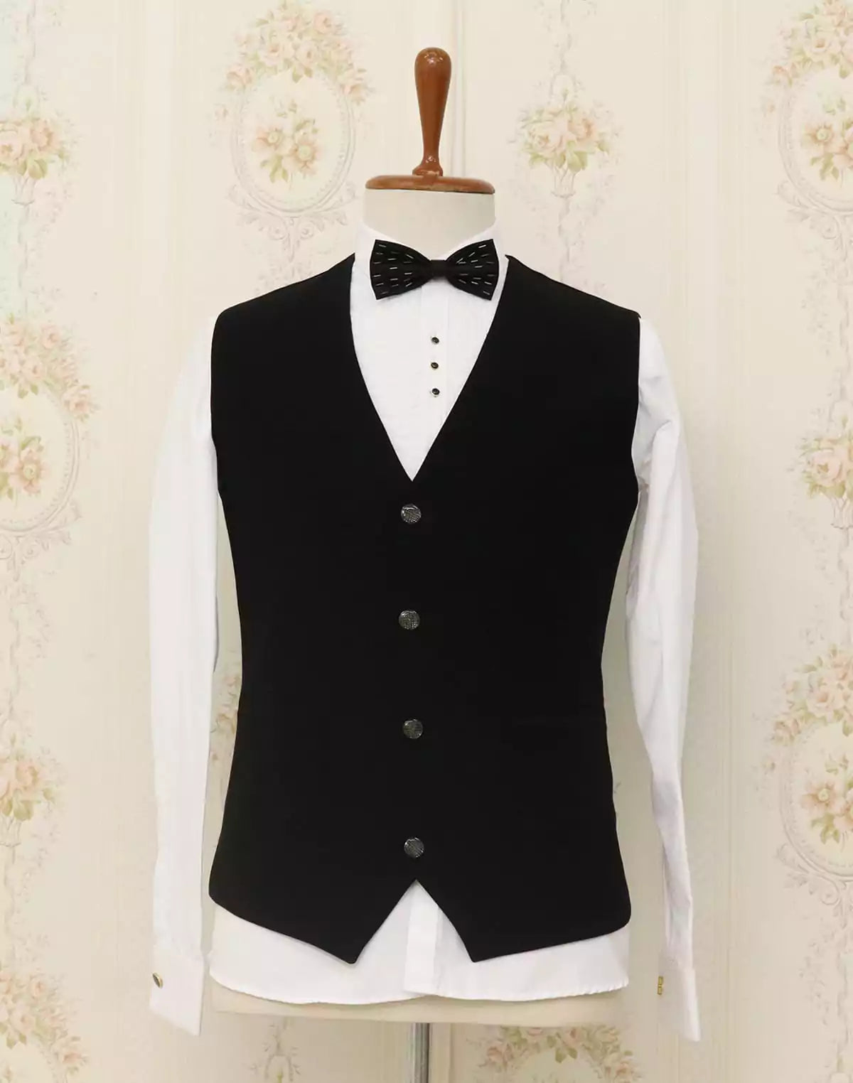 Black Cutdana work Polynosic 5PC Tuxedo Designer Suit