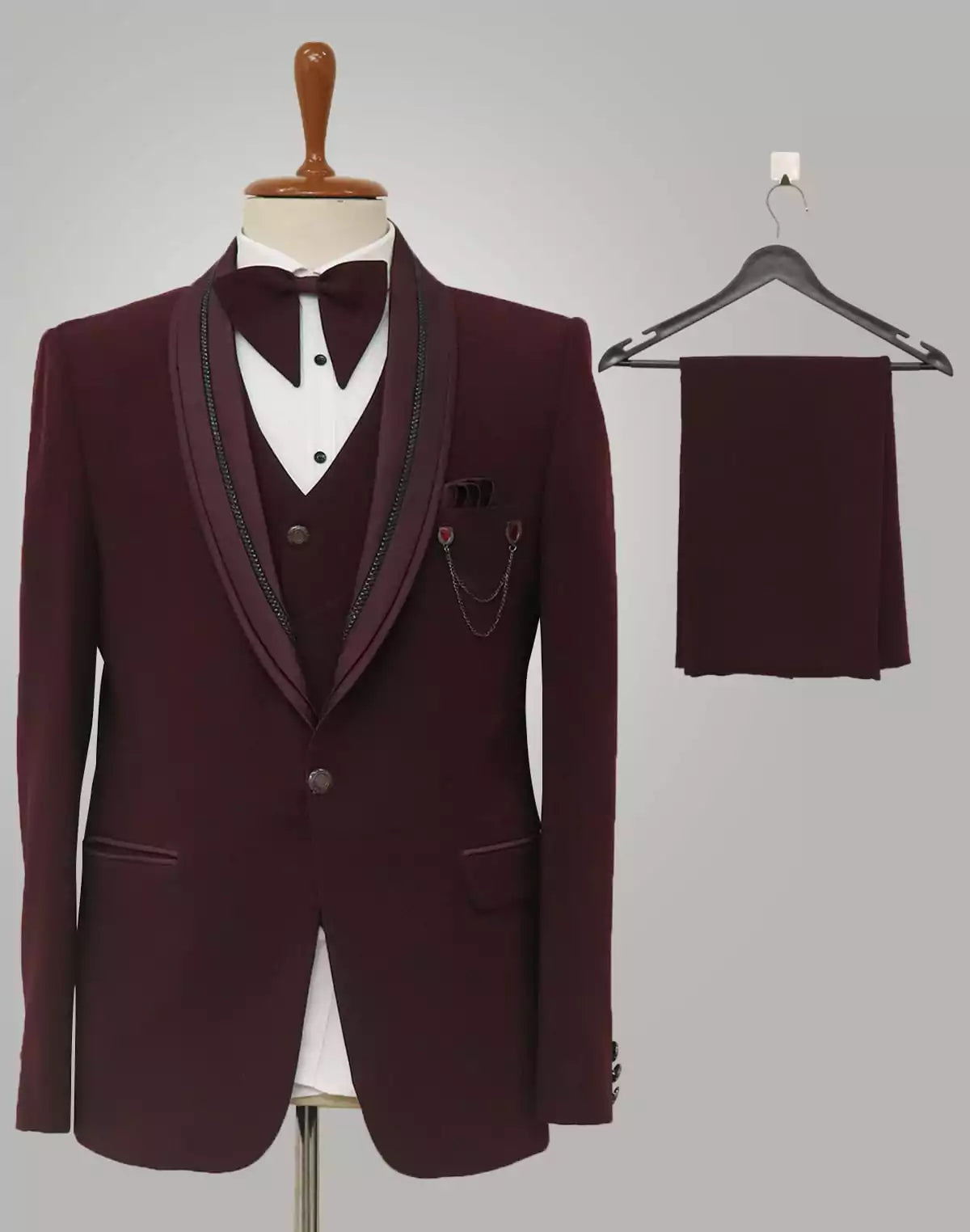 Designer Elegant Maroon Colour Polynsoic Suit