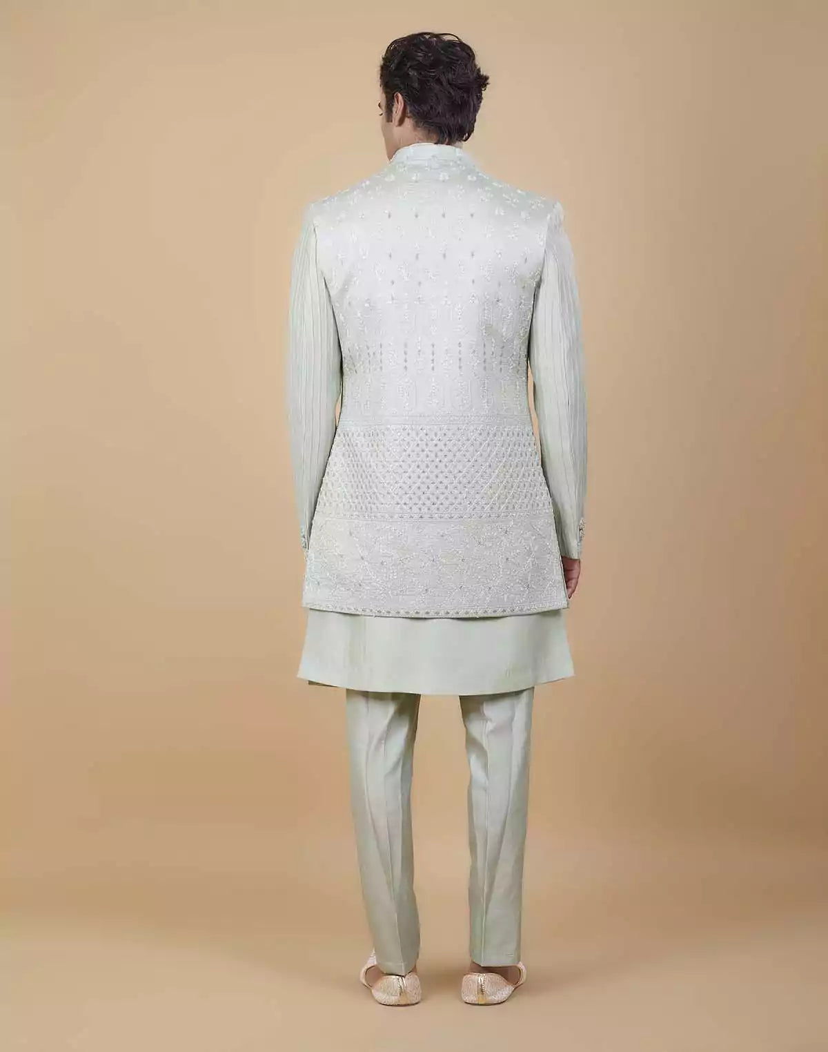 All Over Beautifully Crafted Embroidery work Open Jakcet Style