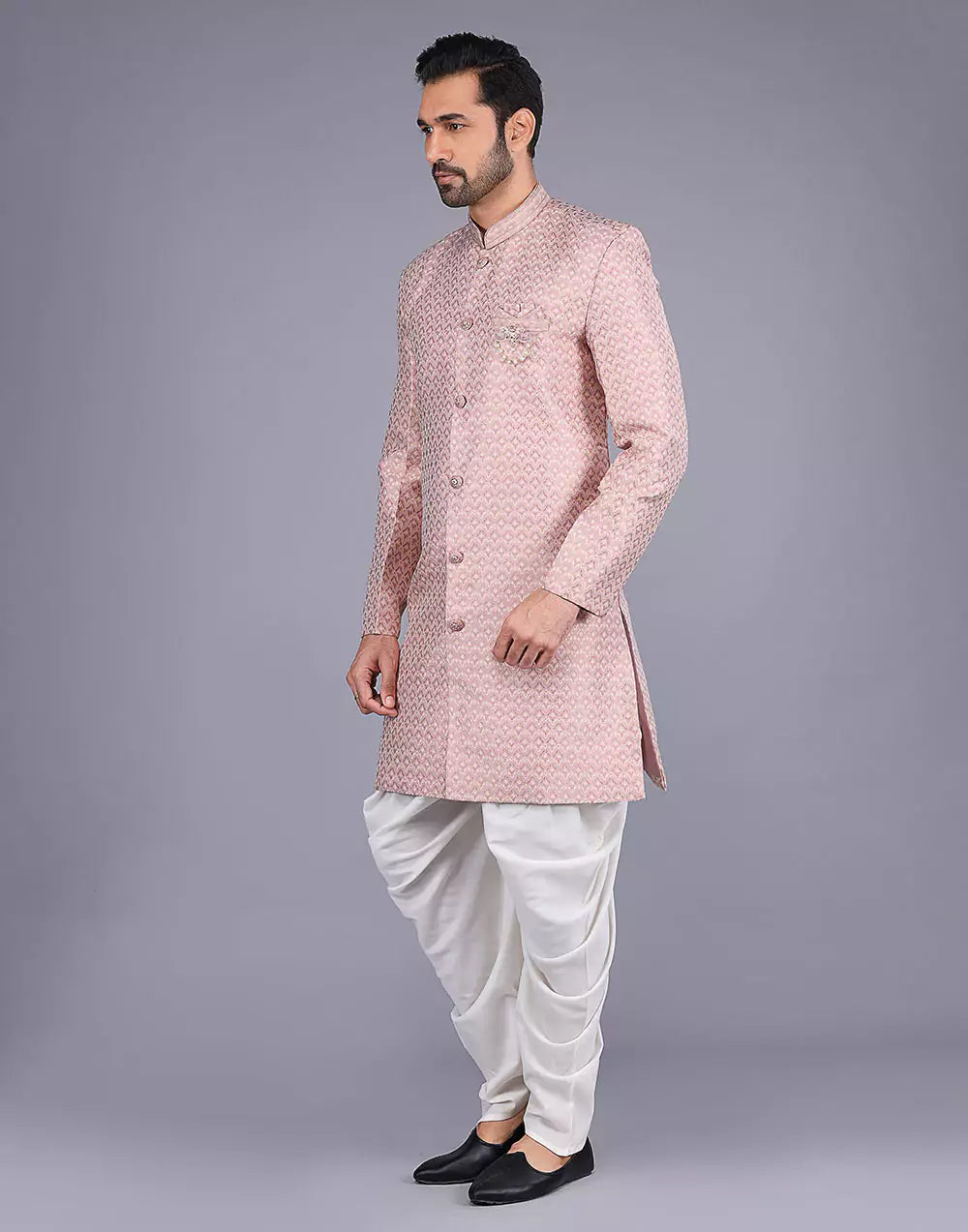 All Over Floral Thread Embroidery Work Jacquard Semi Indo