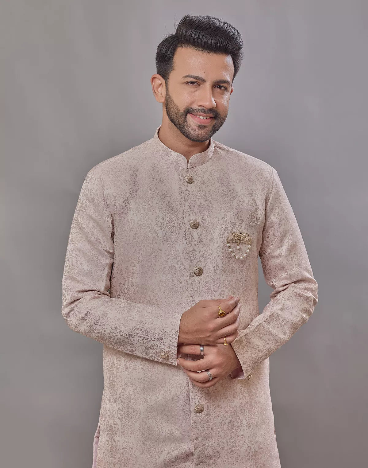 Onion Self Floral Weaving Jacquard Semi Indo