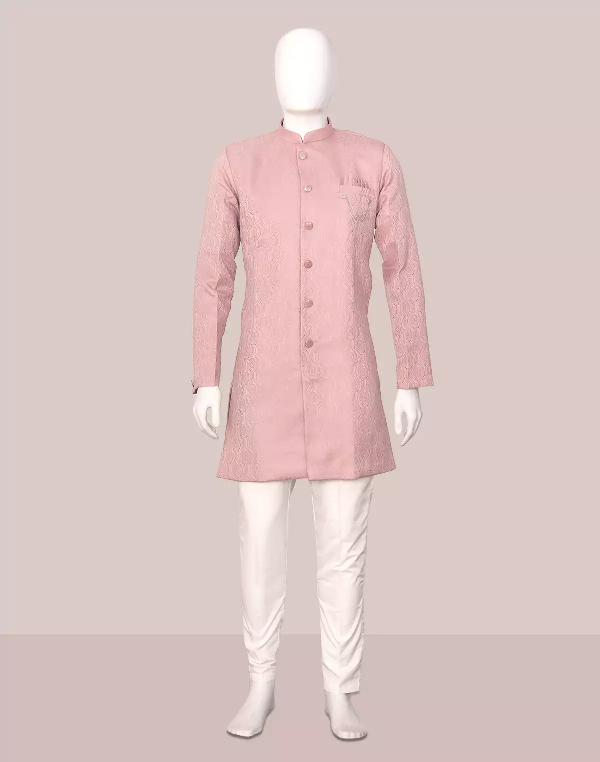 Self Floral Design Jacquard Semi-Indo in Onion