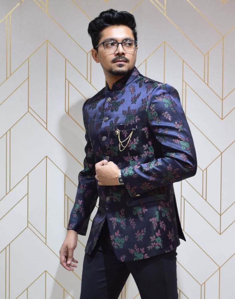 Printed Jodhpuri Coat Floral Jodhpuri Suit Designer Jacket Style