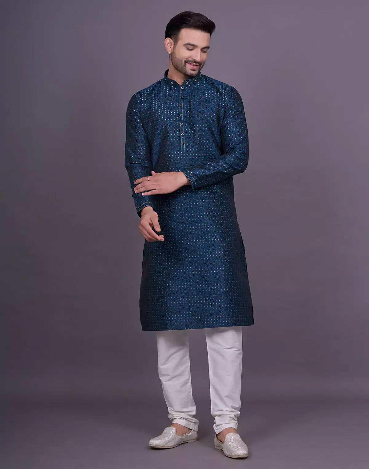 Rama Self Brocade Weaving Jacquard Kurta Pyjama