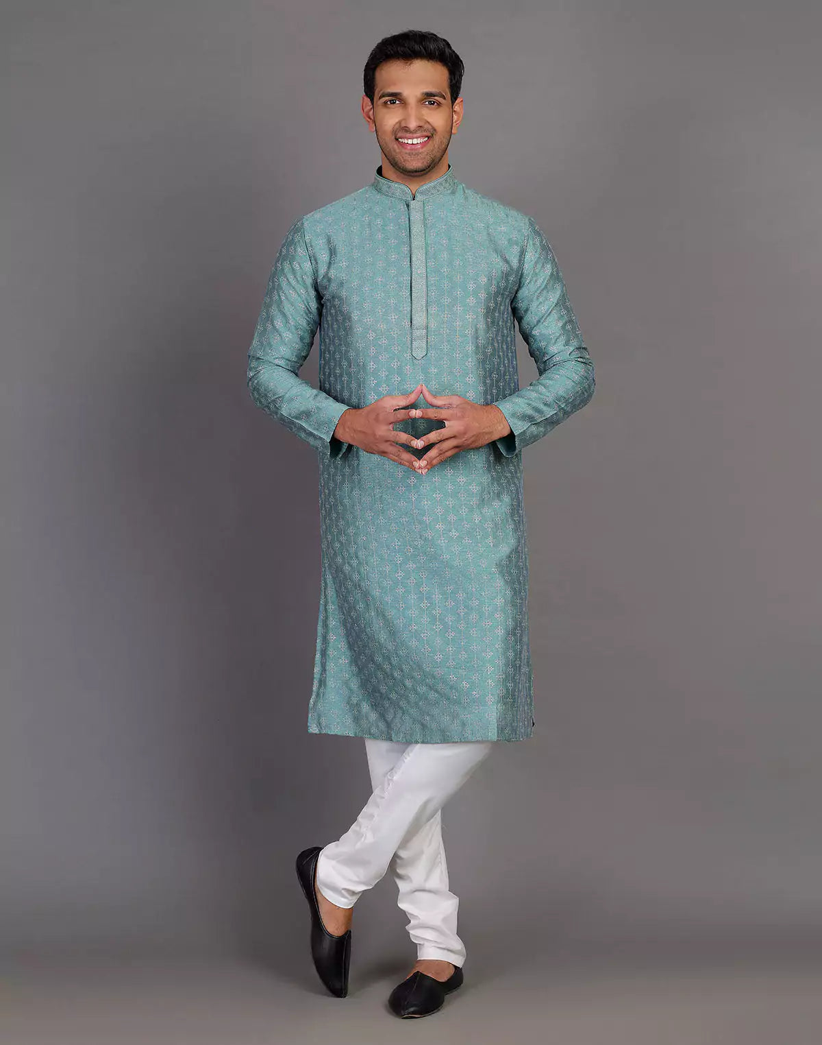 Stylish All Over Sequence Work Rama Green Party Wear Kurta Set