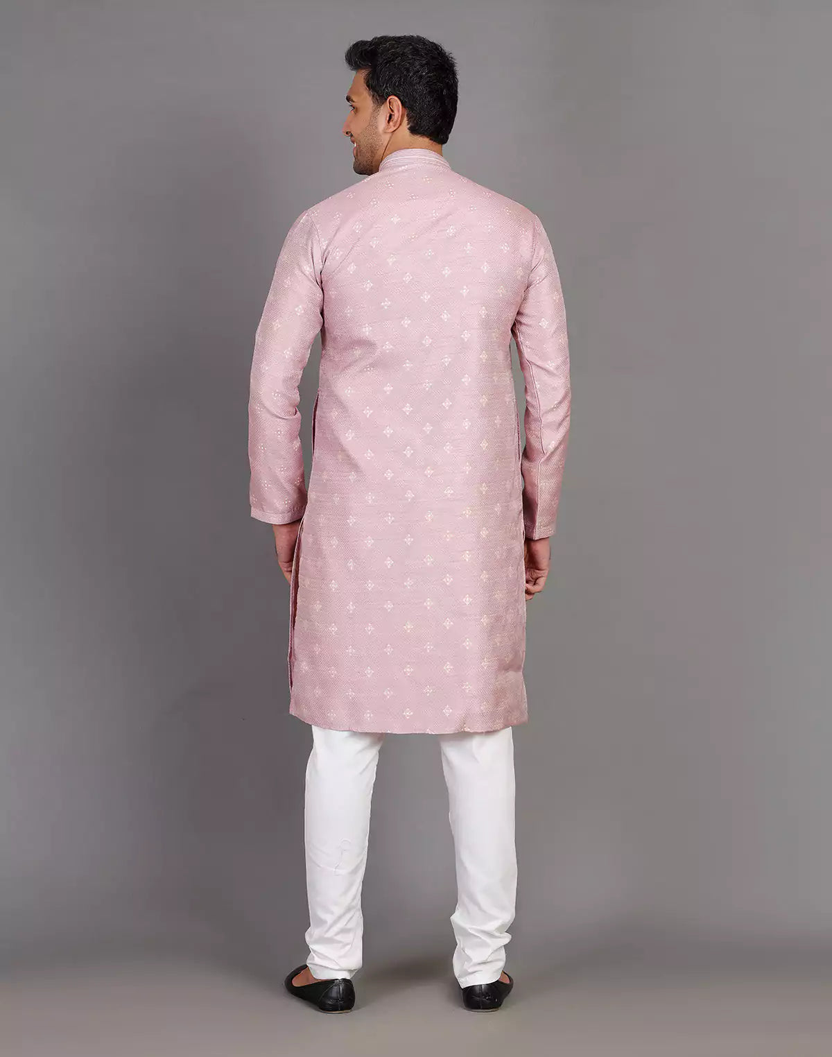 Simple Self Made Thread Work Design Soft Silk Lavender Kurta Pyjama Set