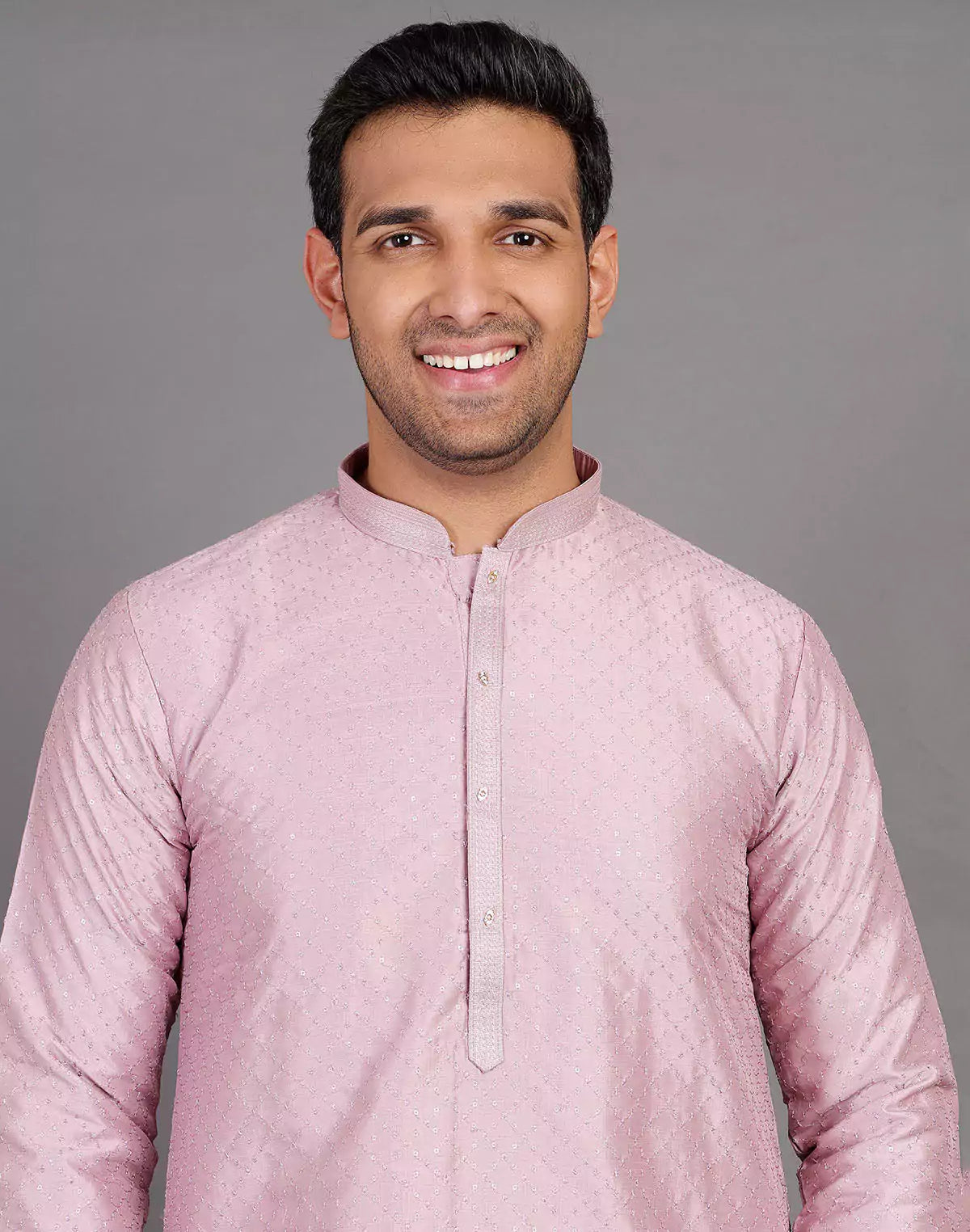Onion Self Thread With Embellished Design Kurta Pyjama Set