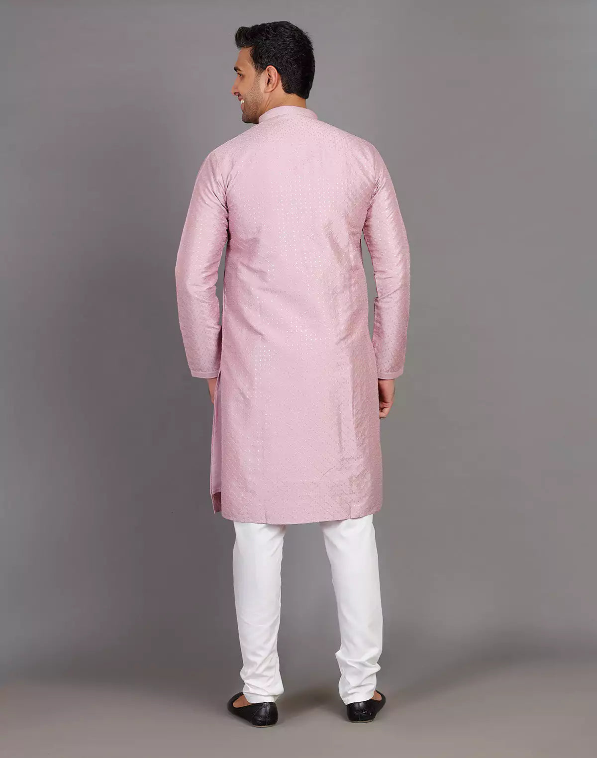 Onion Self Thread With Embellished Design Kurta Pyjama Set
