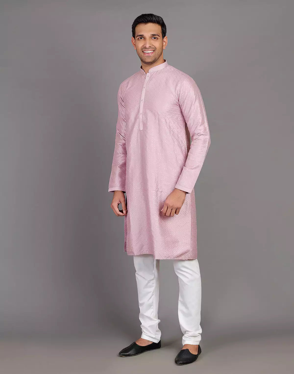 Onion Self Thread With Embellished Design Kurta Pyjama Set