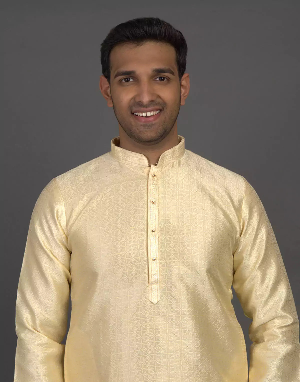 Self Thread with Embellished Cream Soft Silk Kurta Pyjama Set