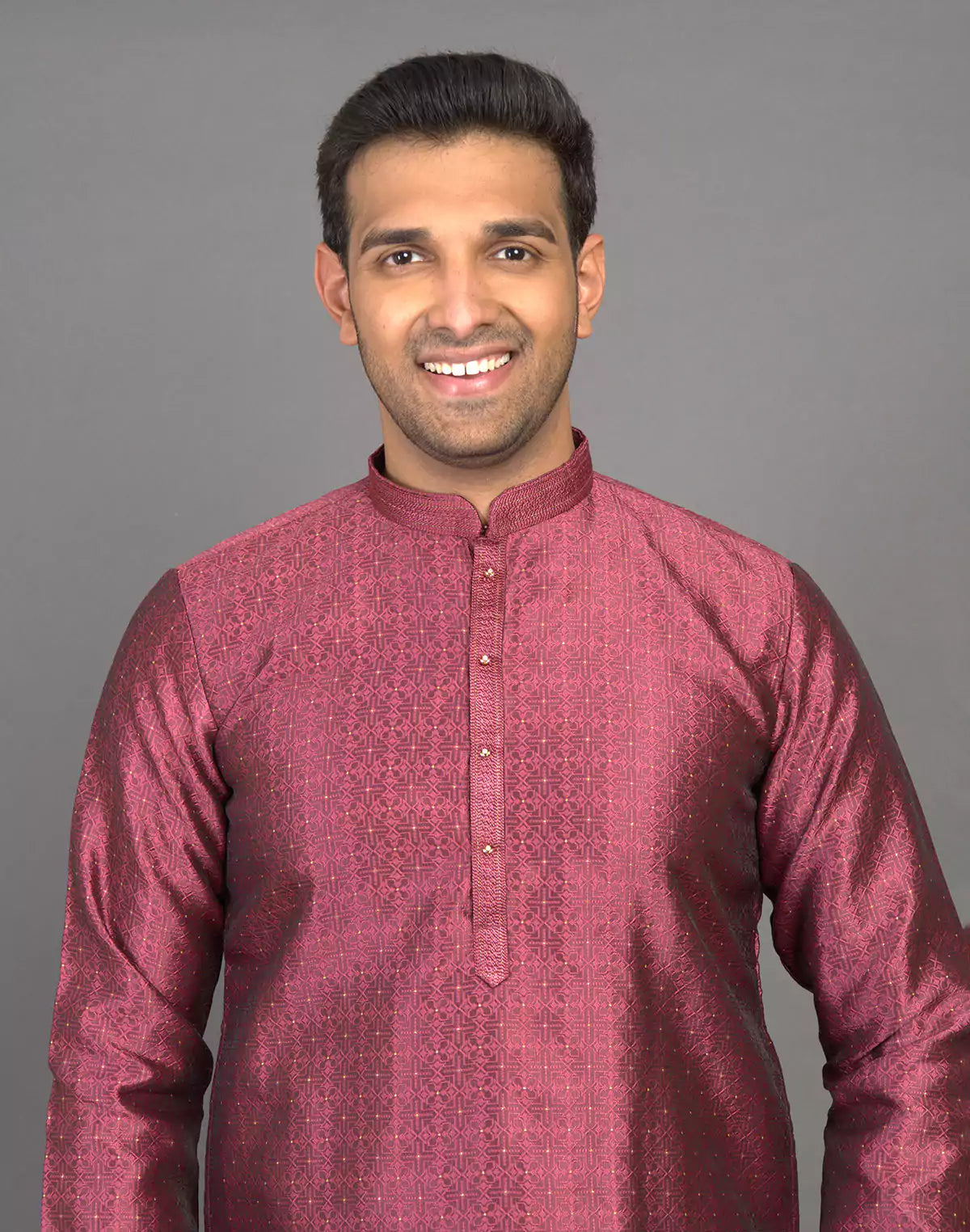 Self Thread with Embellished Design Soft Silk Kurta Pyjama Set