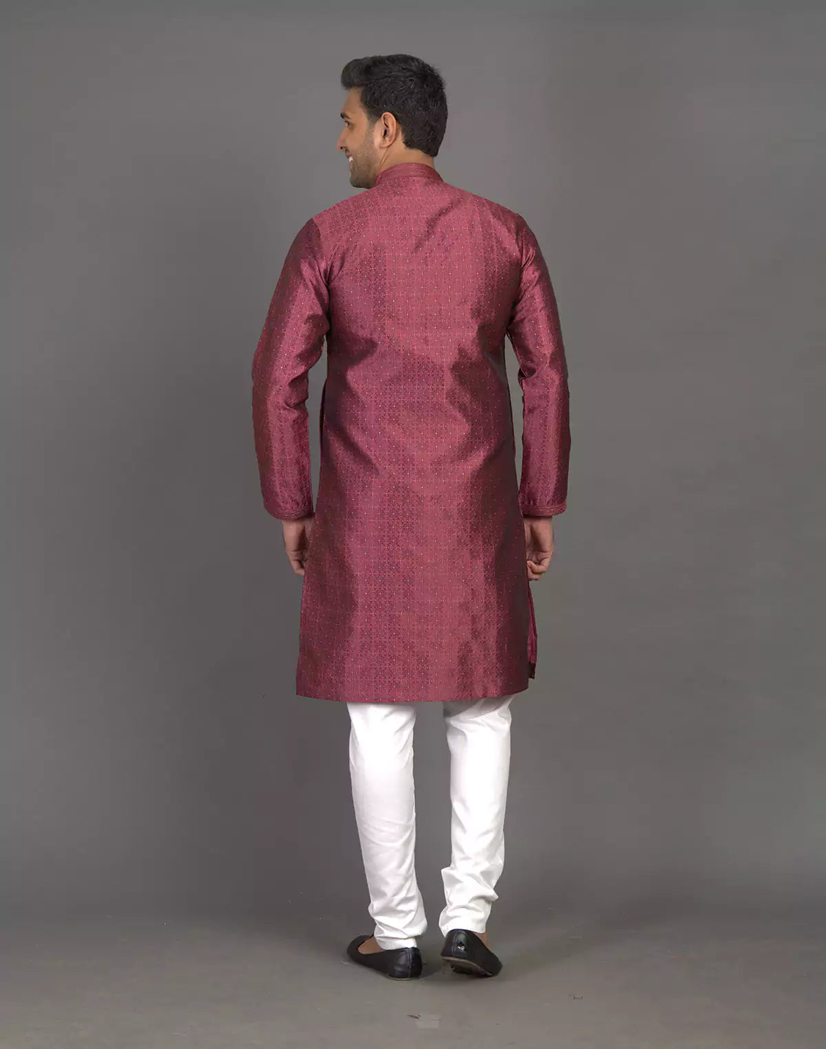 Self Thread with Embellished Design Soft Silk Kurta Pyjama Set