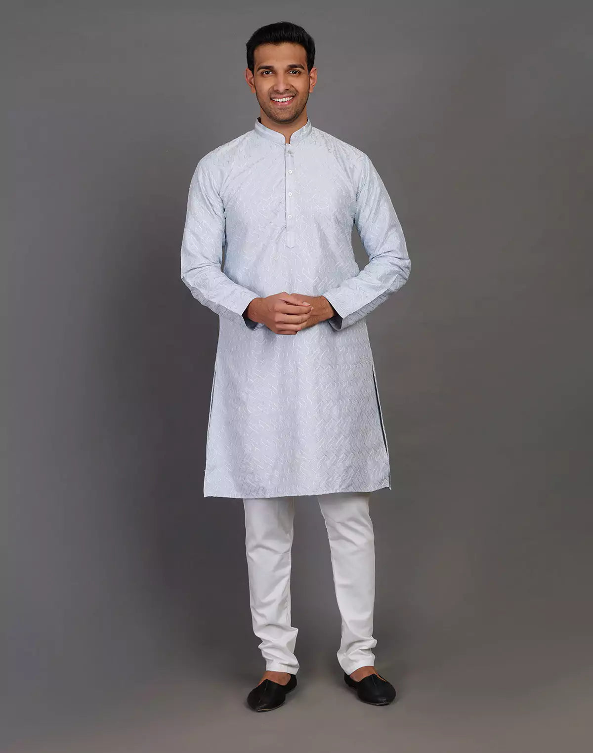 Soft Silk Simple and Comfort Sequence Work Blue Kurta Set