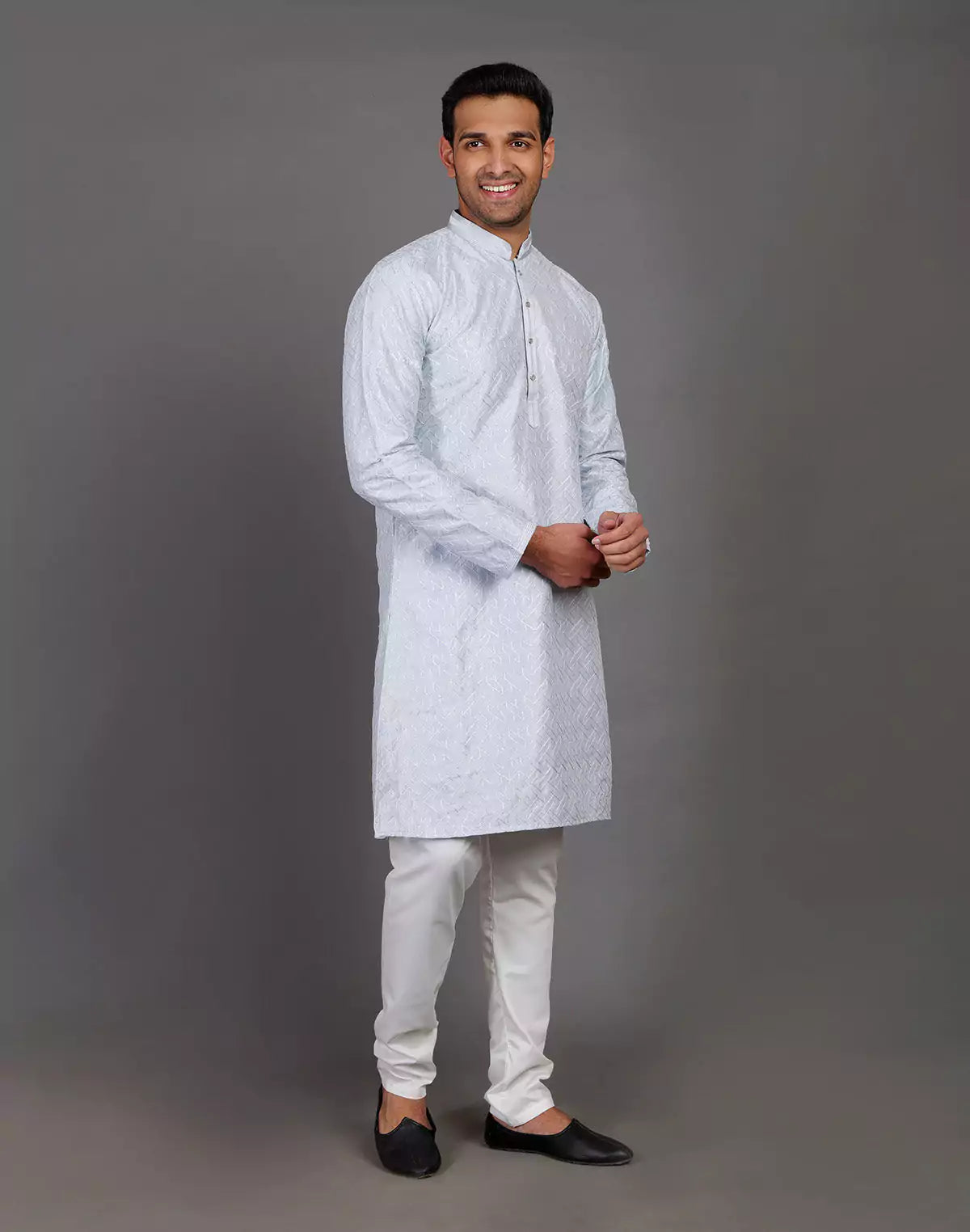 Soft Silk Simple and Comfort Sequence Work Blue Kurta Set
