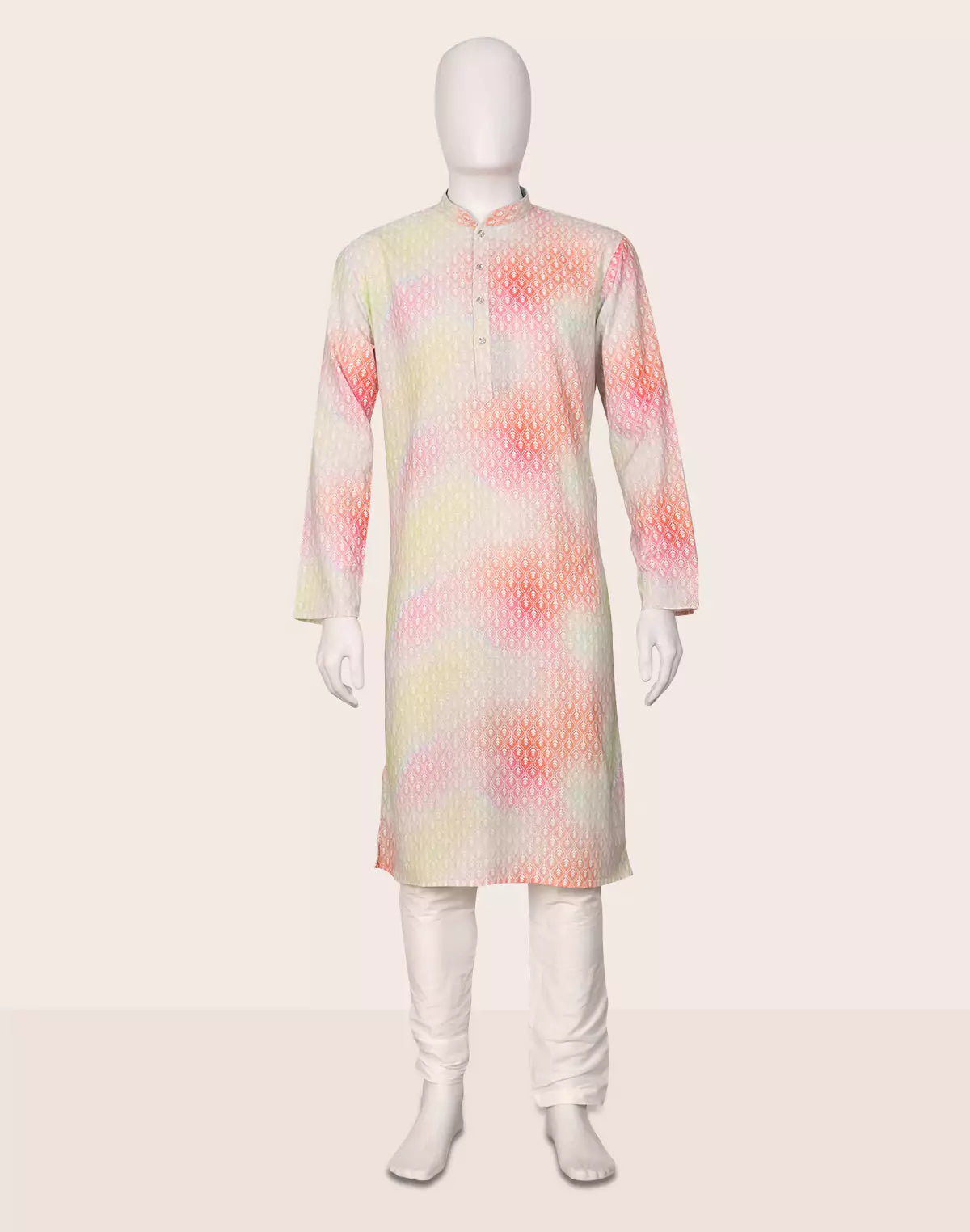 Pink Floral Printed Cotton Kurta and Pyjama