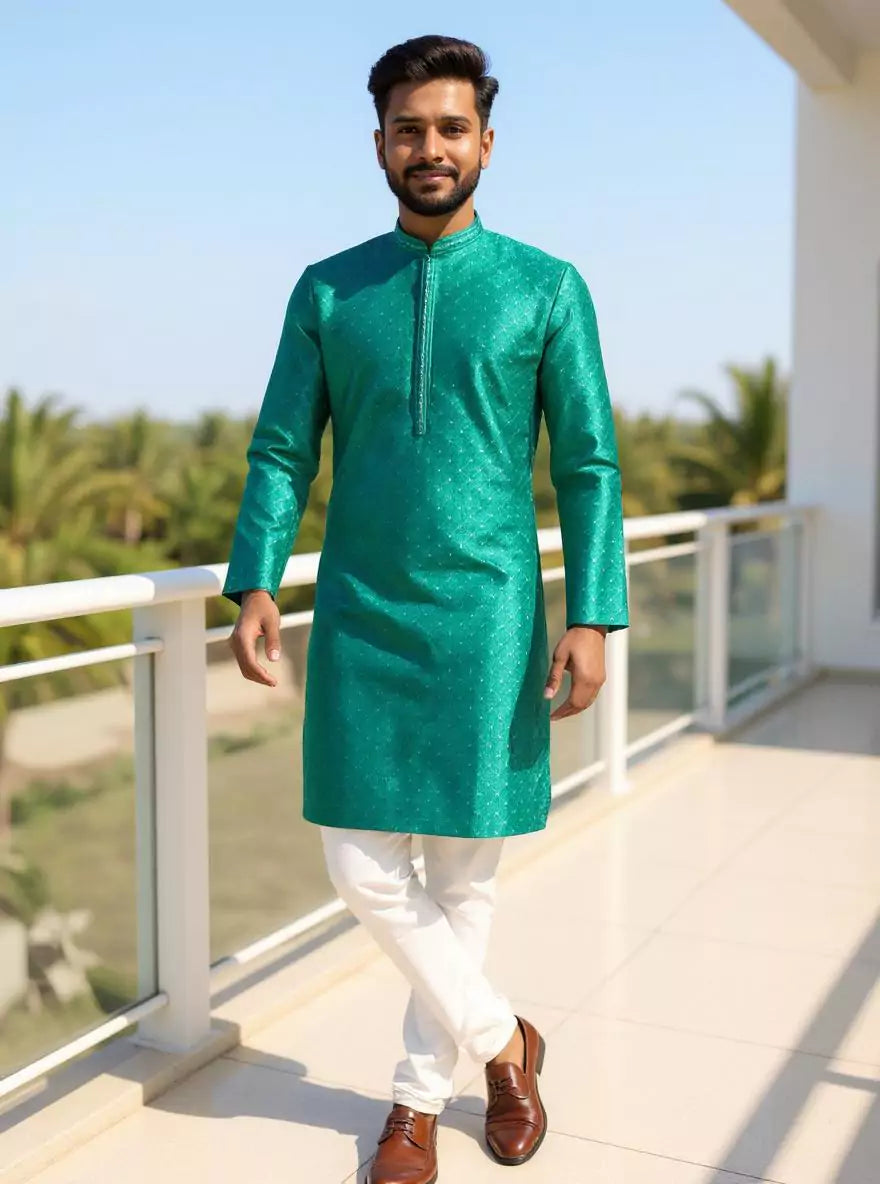 Rama Self Weaving Jacquard Kurta Pajama Set
