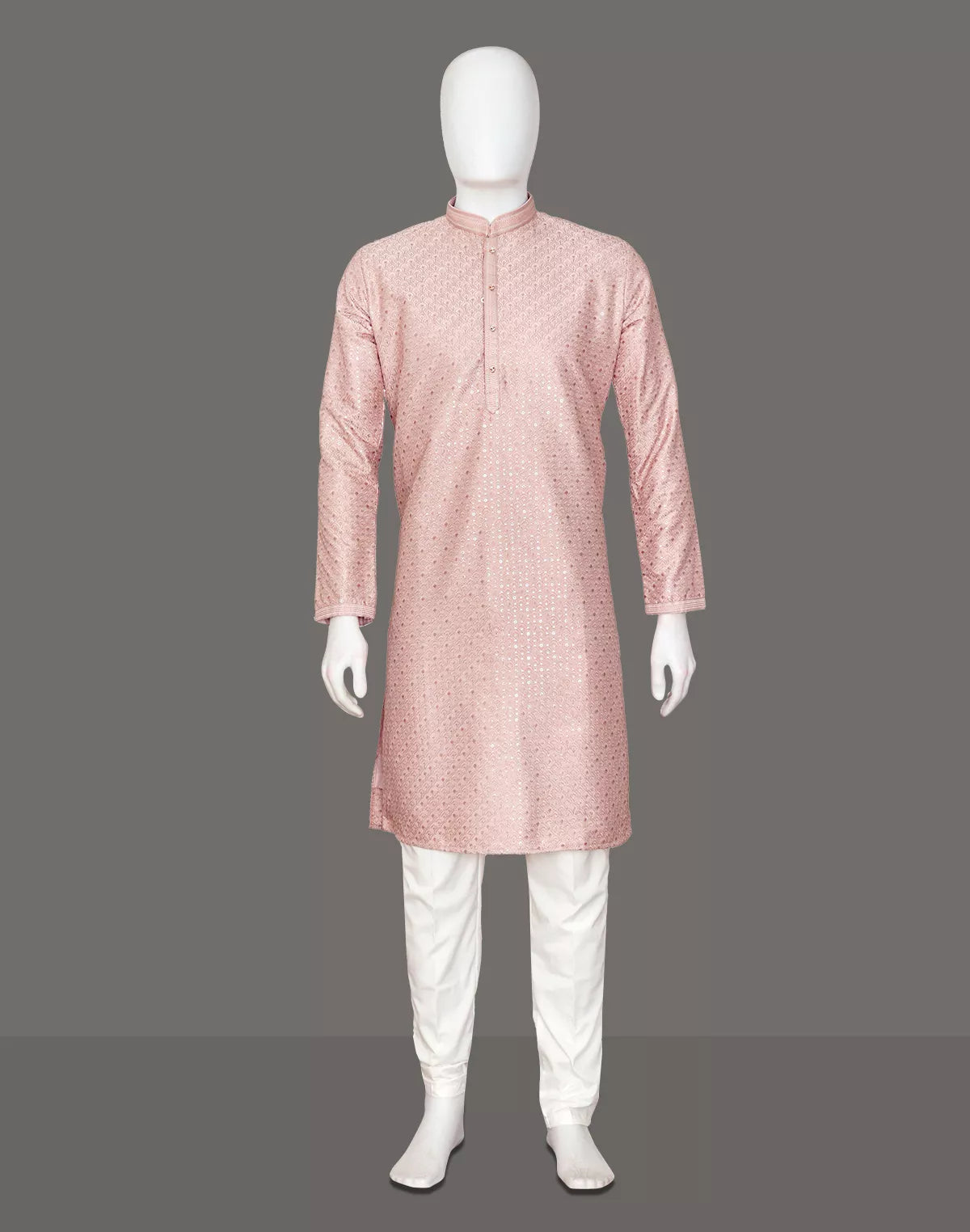 Jacquard Elegant Floral Patterned Thread work Kurta Pyjama Set