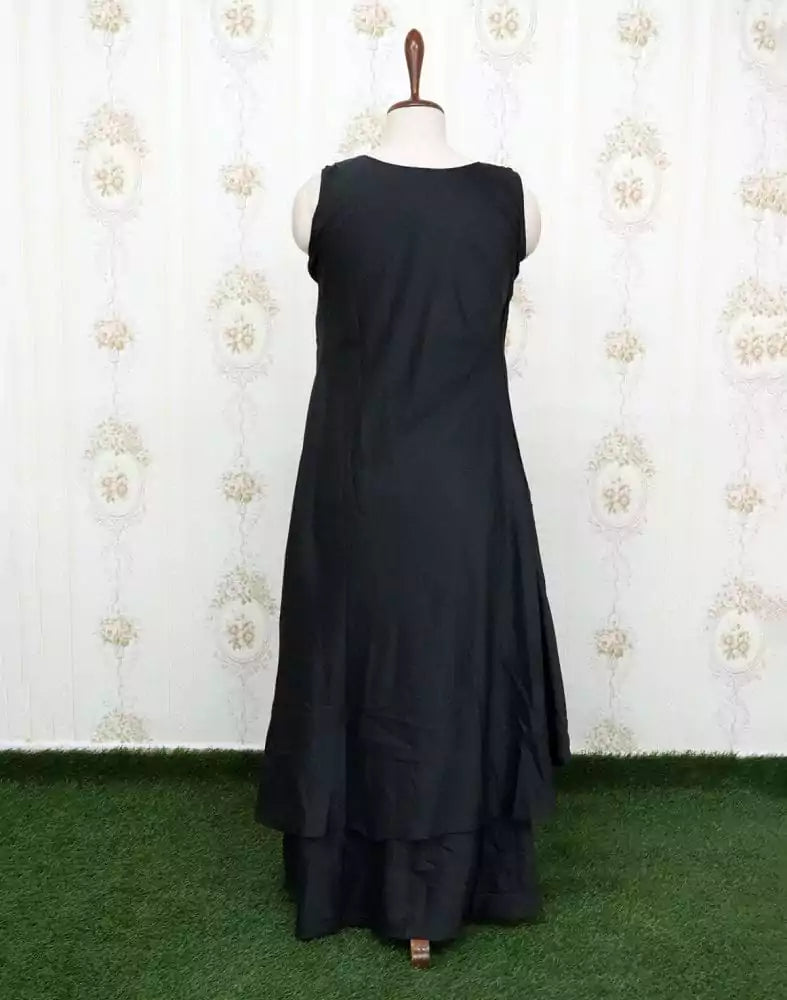 Dark Grey Silk Kundhan work Kurti