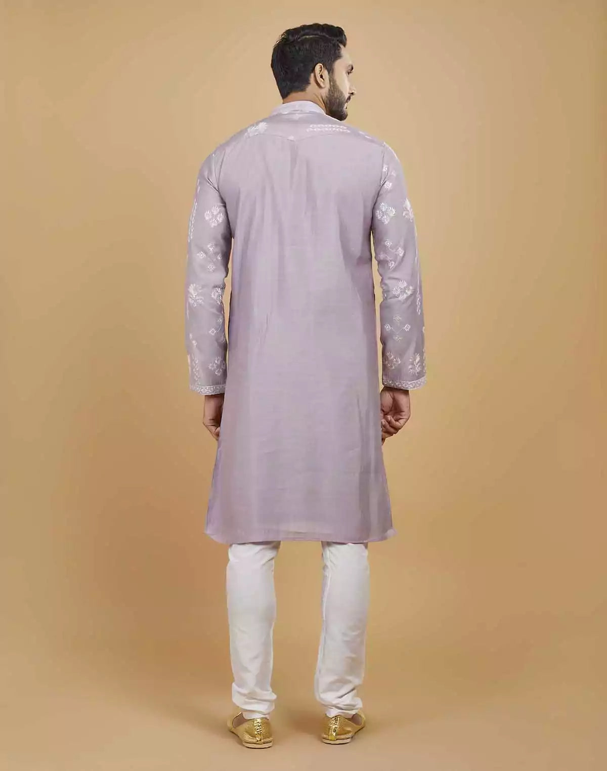 Soft Silk Floral Thread Embroidery work Kurta Set