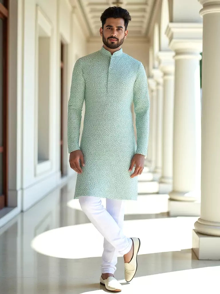 Radiant Cream Floral Print Cotton Blended Kurta
