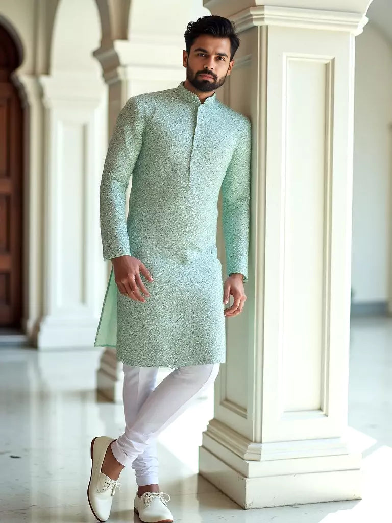 Radiant Cream Floral Print Cotton Blended Kurta