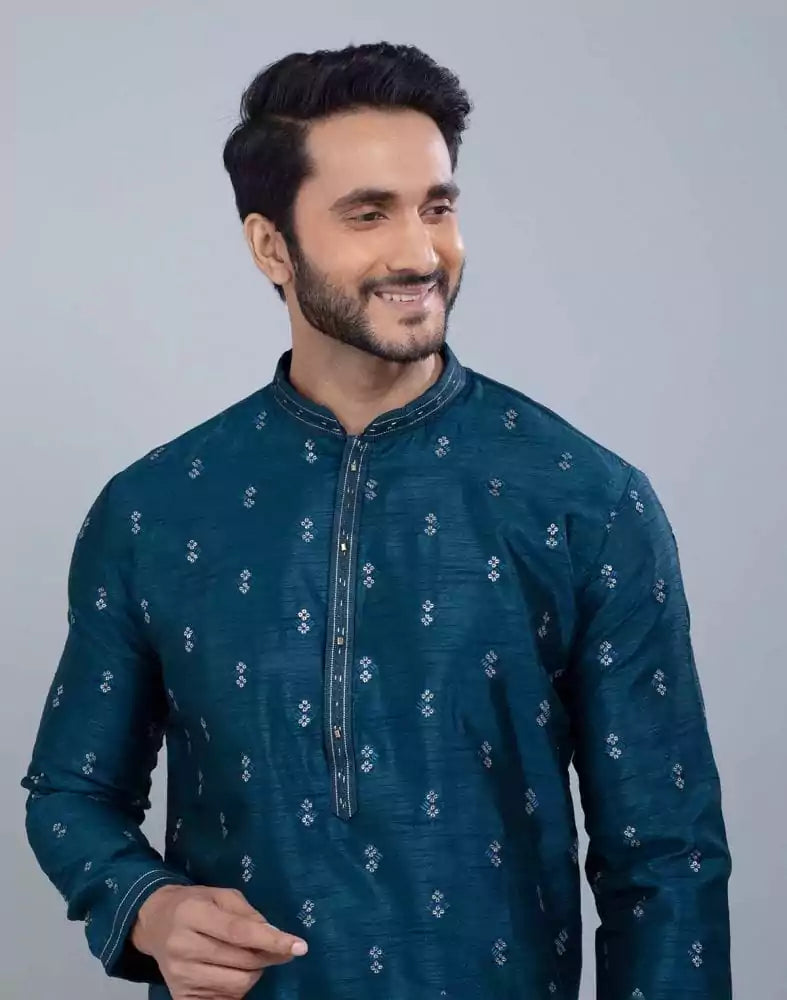 Rama Green Simple and Comfort Sequence design Kurta Set