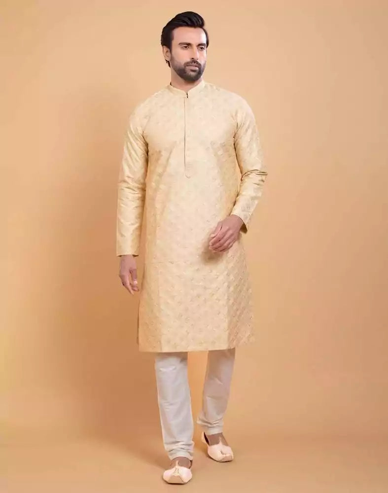 Self Jacquard Sequence Design Kurta Set