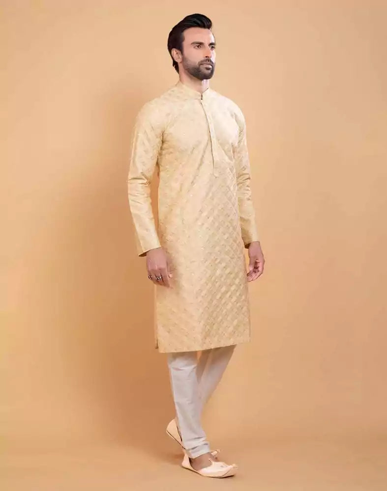 Self Jacquard Sequence Design Kurta Set