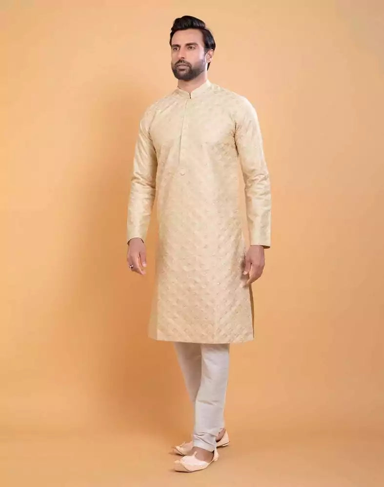 Self Jacquard Sequence Design Kurta Set