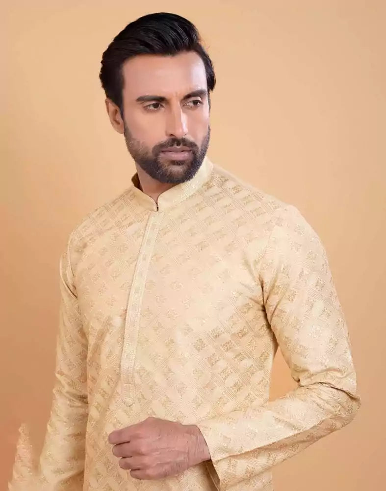 Self Jacquard Sequence Design Kurta Set