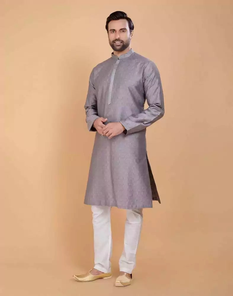 Soft Silk Kurta Set With All Over Simply Highlighted Design For Occasions