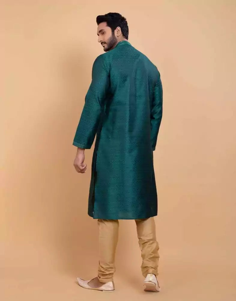 Rama Green Simple Self Made Festive Design Kurta Set