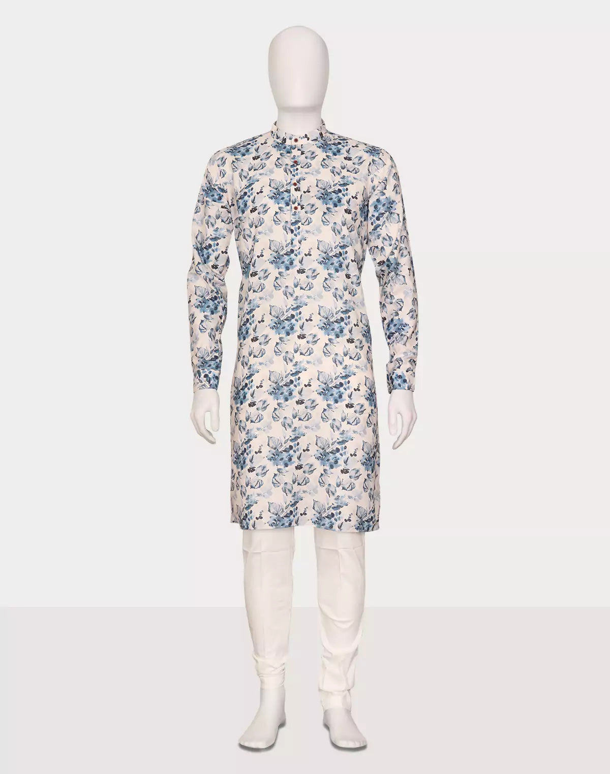 Floral Digital Printed Light Green Cotton Kurta