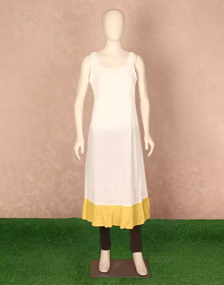 Light Green Striped Printed Cotton Kurti