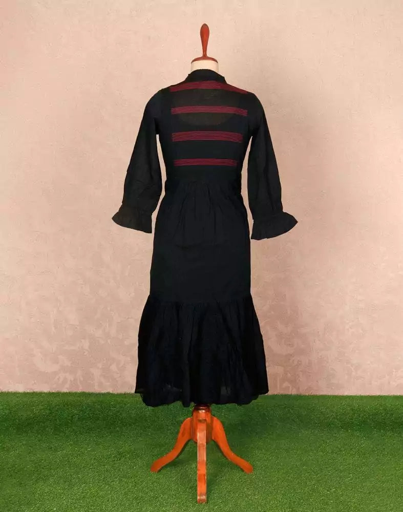 Navy Blue Coloured Plain Cotton Kurti