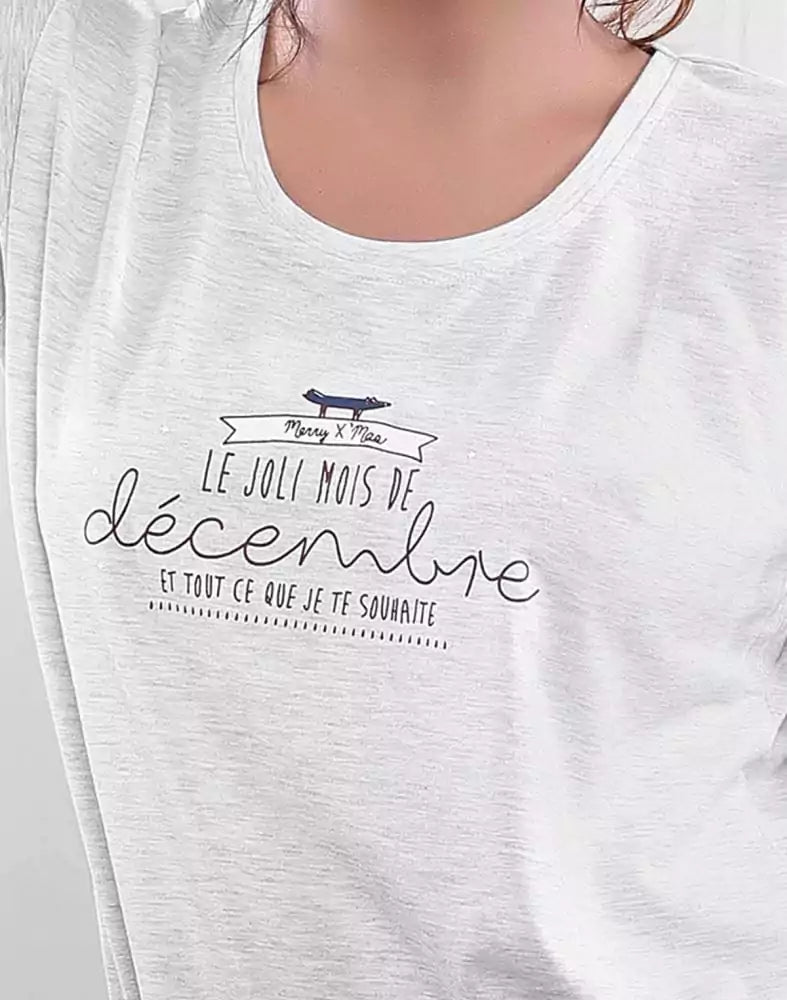 Silver Typography Cotton Printed Capri Set