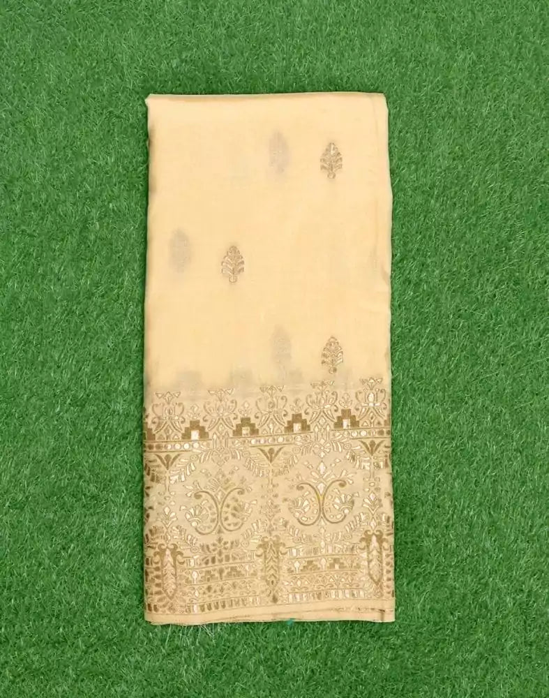 Cream Butta Banaras Fancy Saree