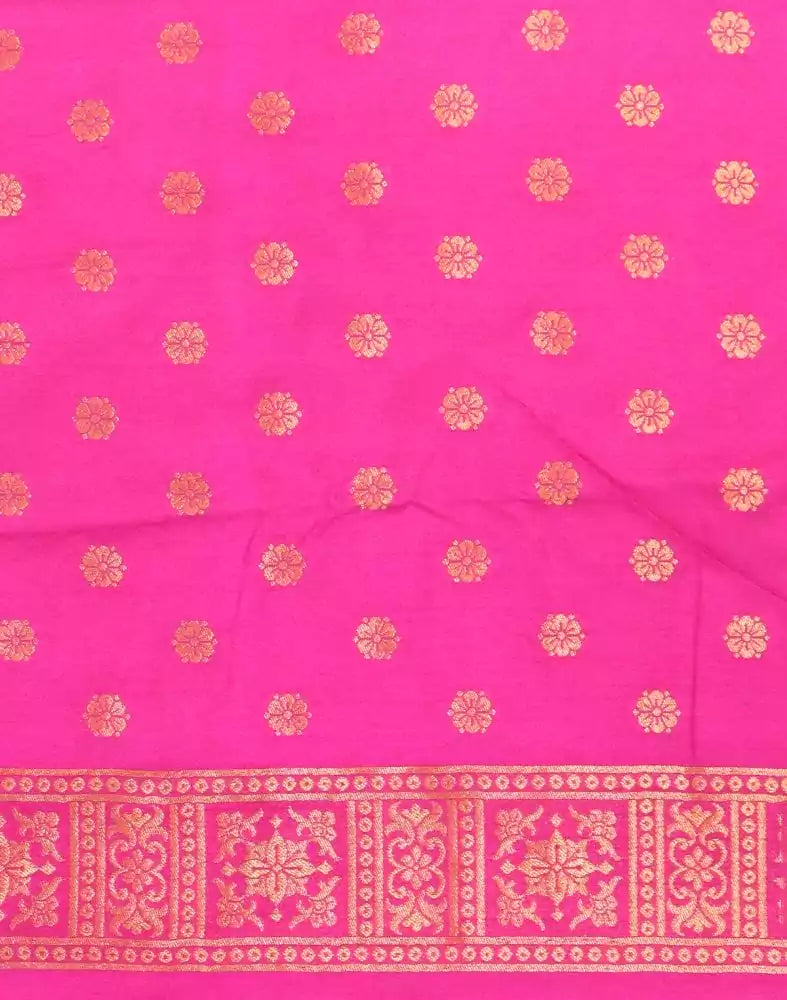 Cream Coloured Floral Raw Silk Saree