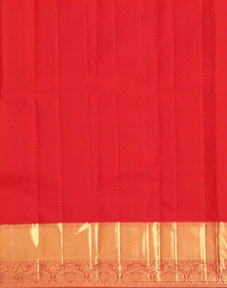 Floral Pattern Green Coloured Pure Kanchi Pattu Saree