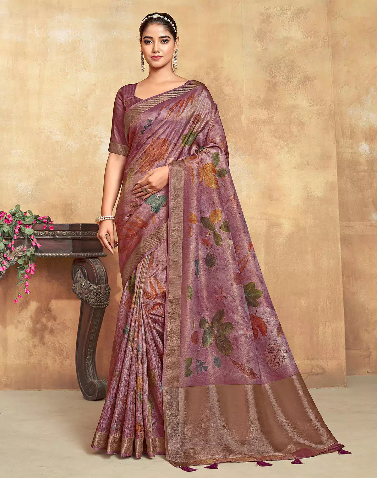 Light Pink Dola Silk Party Wear Saree