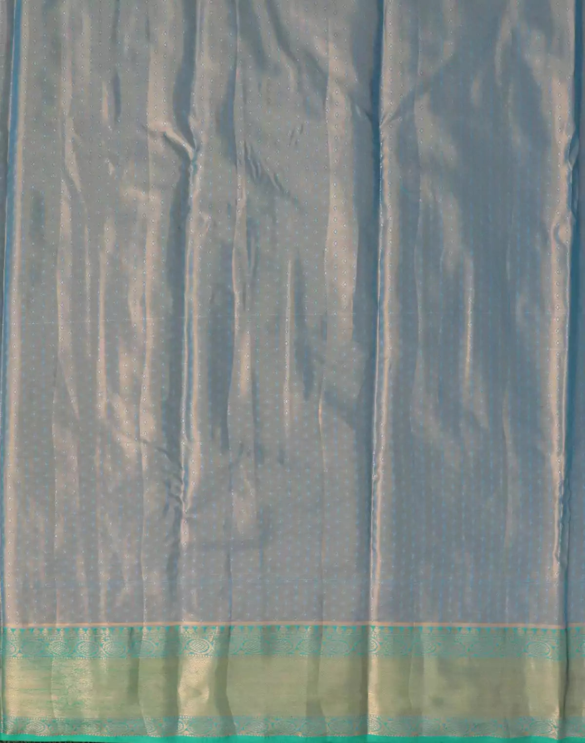 Orange and Sky Blue Tissue Jaal Weaving Saree