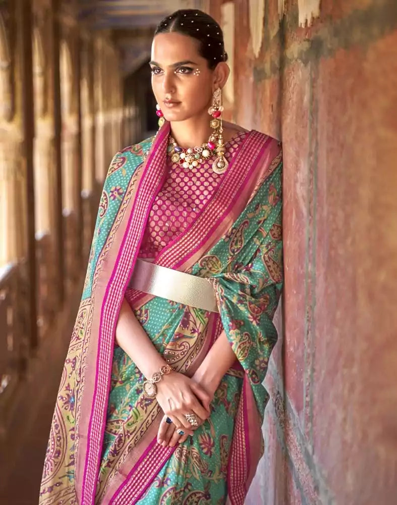 Glamorous Patola Green Coloured Saree