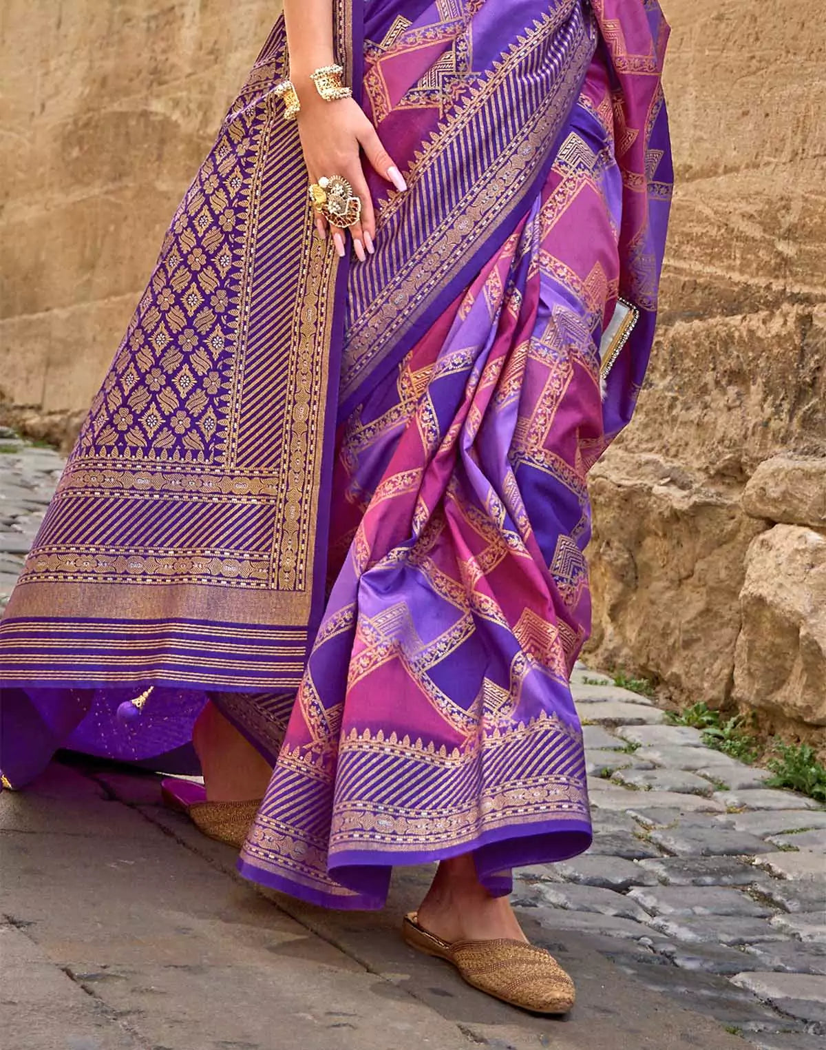 Purple Designer Patola Silk Saree